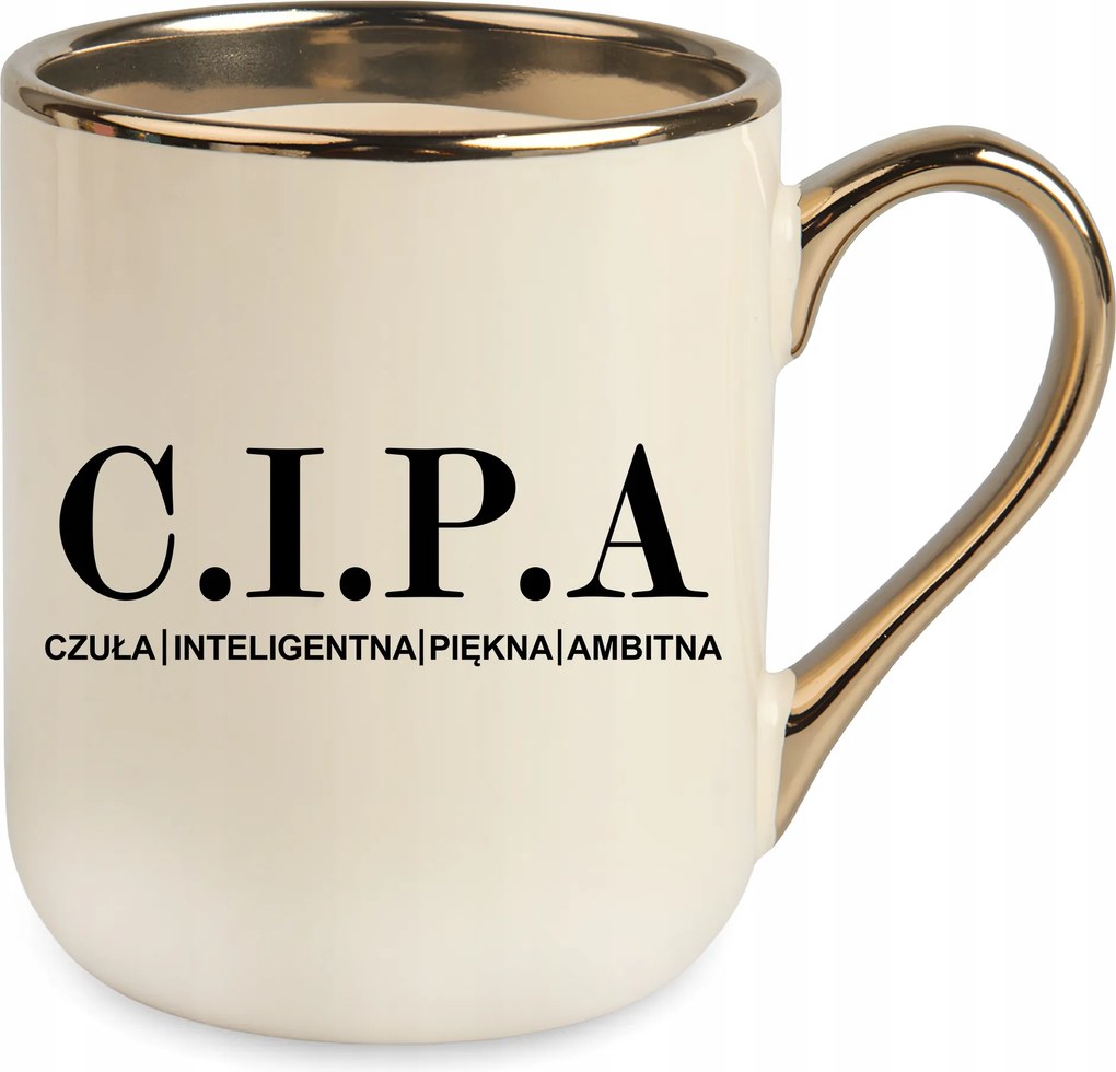 Mutatós Bögre Elegant Bézs C.i.p.a Születésnapi Ajándék Karácsony Csomagolás