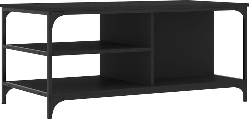 vidaXL fekete szerelt fa dohányzóasztal 100 x 50 x 45 cm