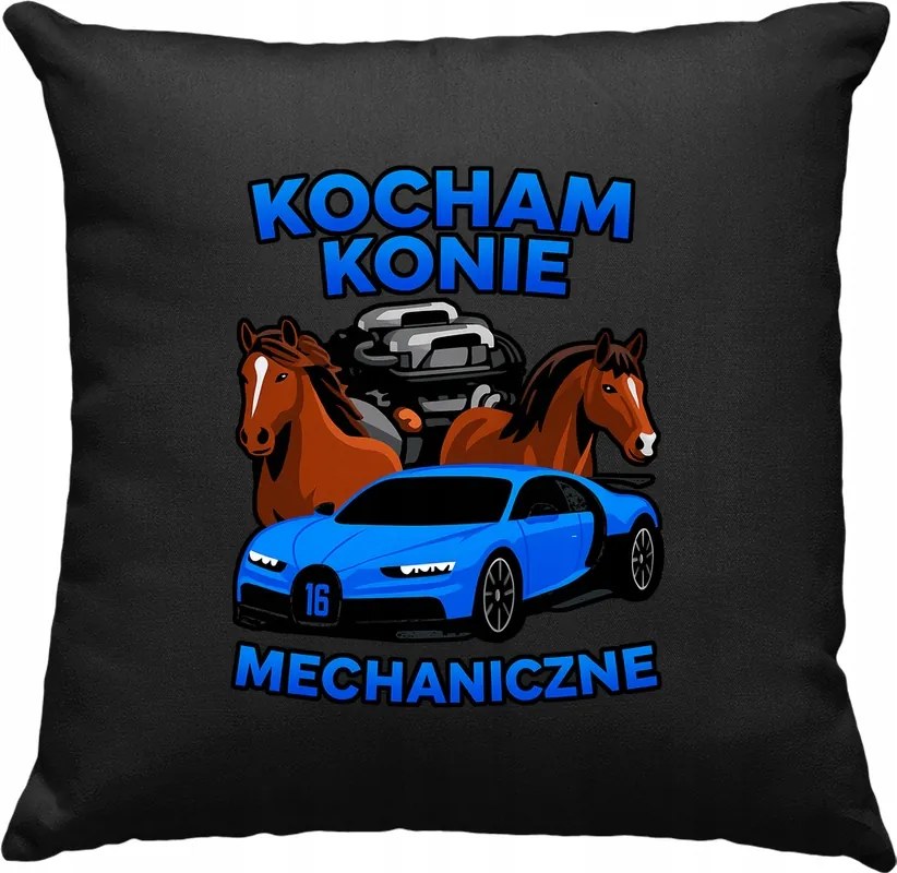 Párna Szeretem a lovakat Mechanikus Autó Fekete