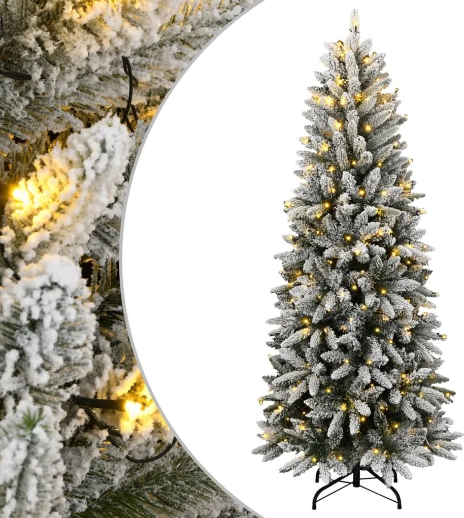 vidaXL műkarácsonyfa 150 LED-del és hóval 150 cm
