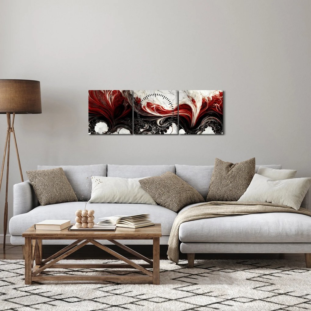 Kép - Márványos absztrakció (órával) (90x30 cm)