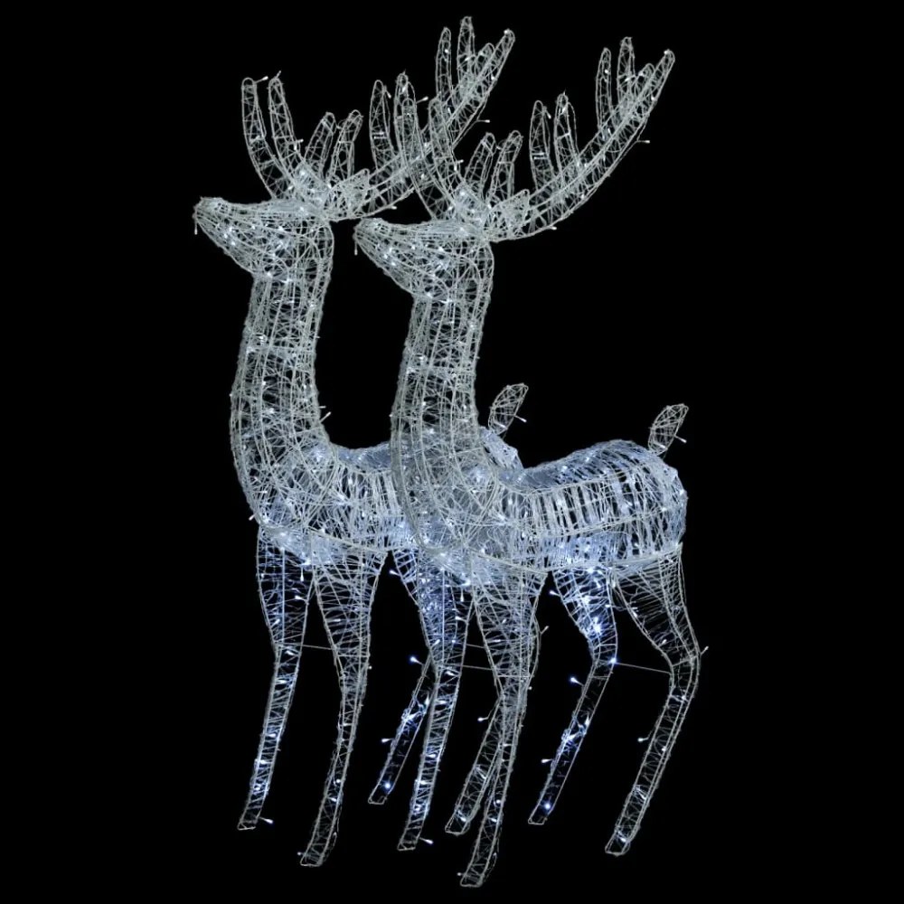 2 db hideg fehér XXL akril karácsonyi rénszarvas 250 LED 180 cm