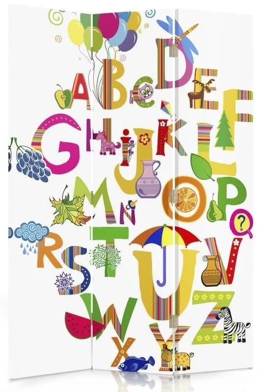 Gario Paraván Ábécé a hangulat javítására Méret: 145 x 170 cm, Kivitelezés: Klasszikus paraván