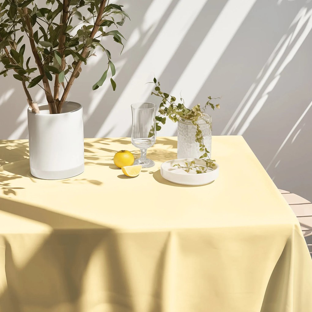 Goldea szögletes terítő 100% pamutvászon - banán sárga 140 x 220 cm