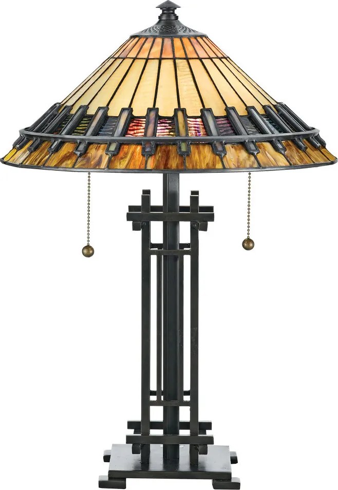 Elstead QZ-CHASTAIN-TL Chastain Tiffany asztali lámpa többszínű 2×E27 IP20