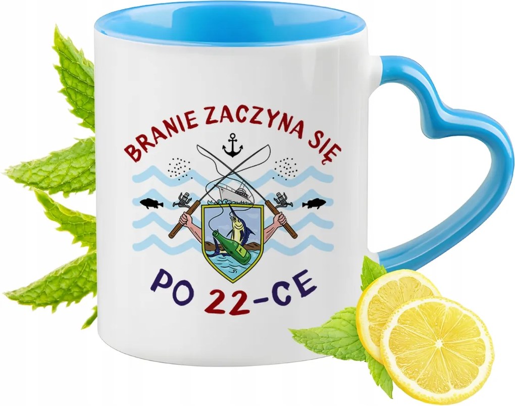 Születésnap 22 22. 22. Kék Bögre Szív Alakú Füllel Ajándék