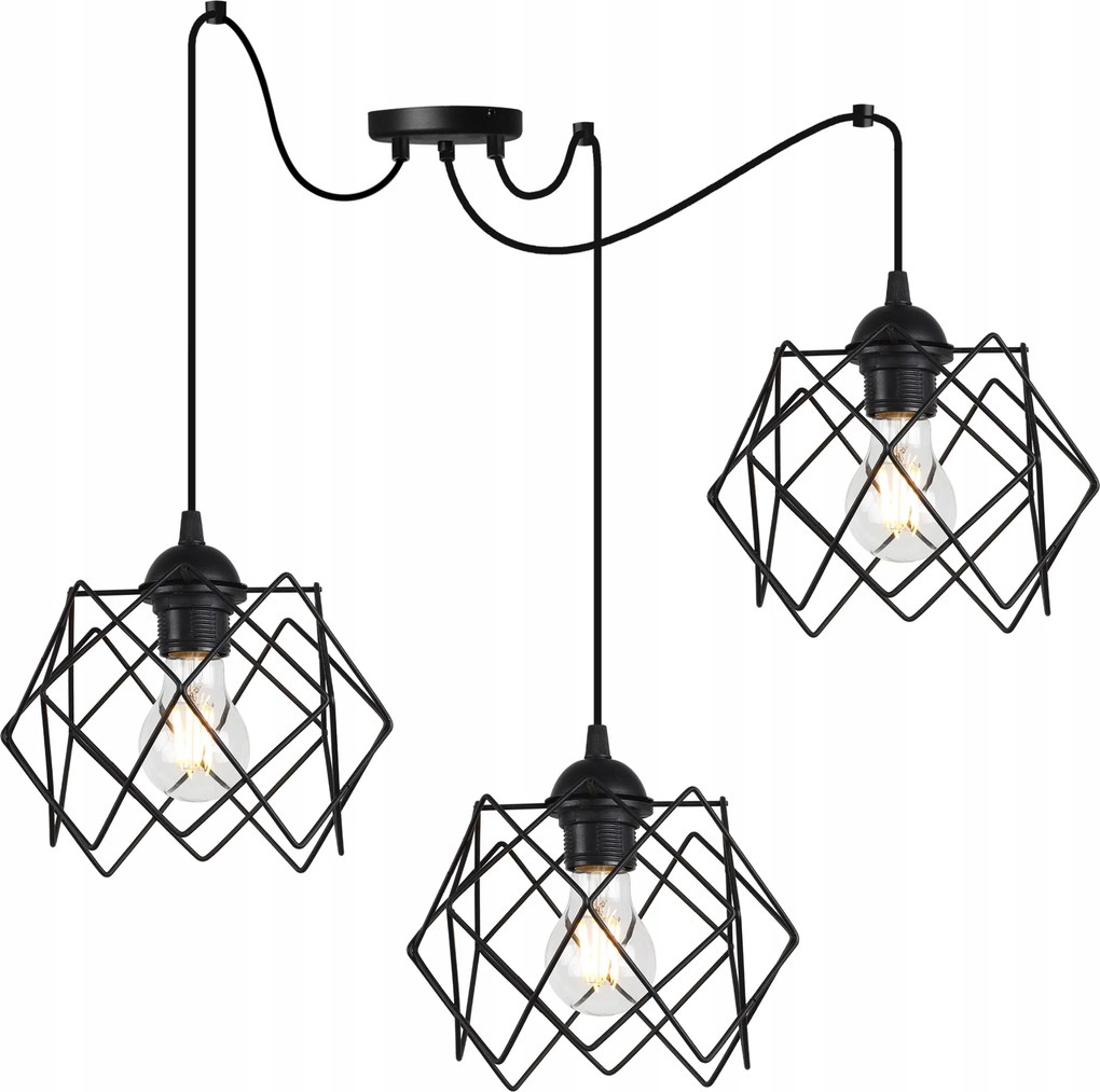 Mennyezeti Lámpa Lógó Csillár Fekete Pók Loft 3 Pontos Asztal Fölé Sziget