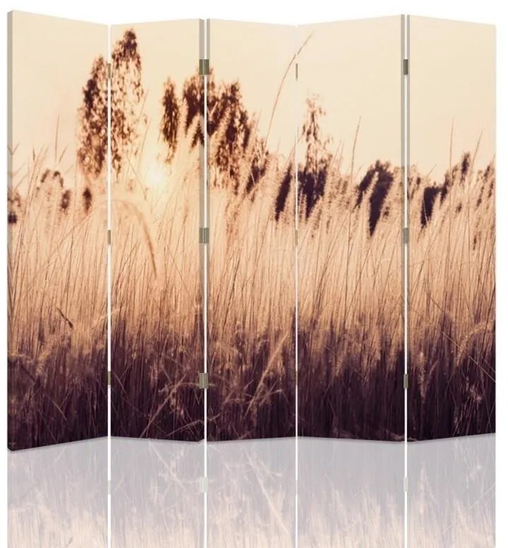 Gario Paraván Magas füvek szepia színben Méret: 145 x 170 cm, Kivitelezés: Forgó paraván 360°