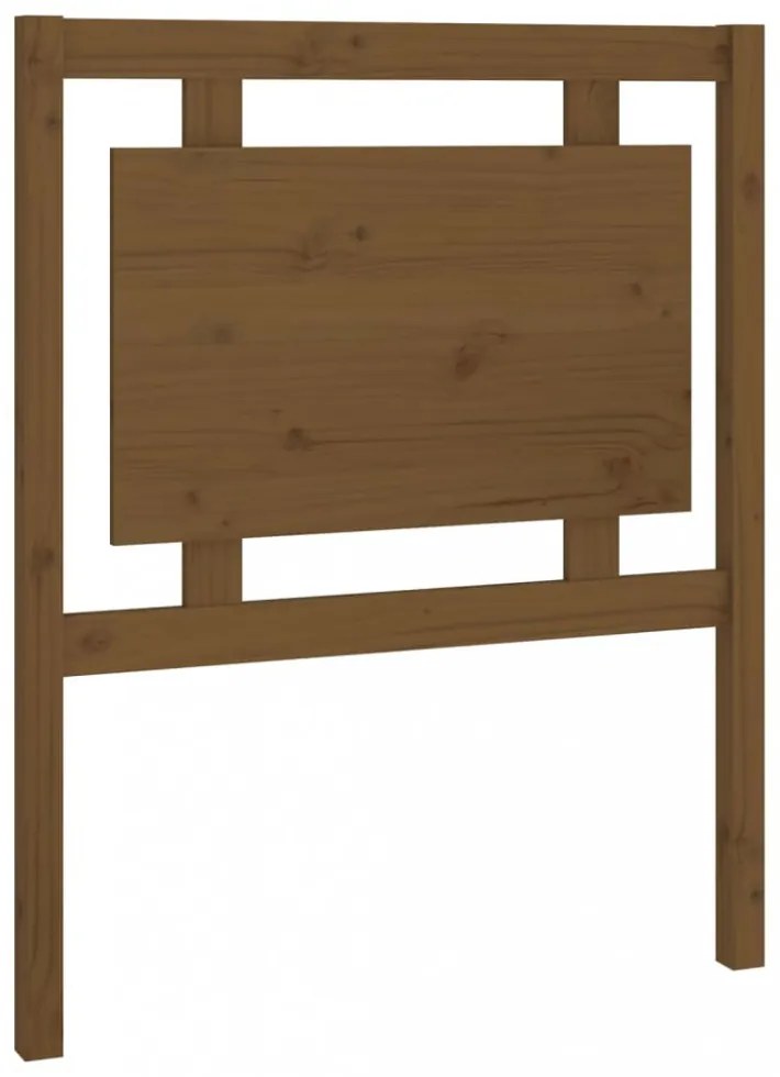 mézbarna tömör fenyőfa ágyfejtámla 80,5 x 4 x 100 cm