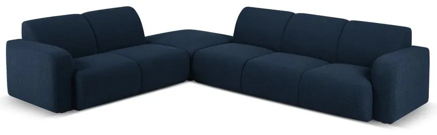 Sötétkék buklé sarokkanapé (bal oldali) Molino – Micadoni Home