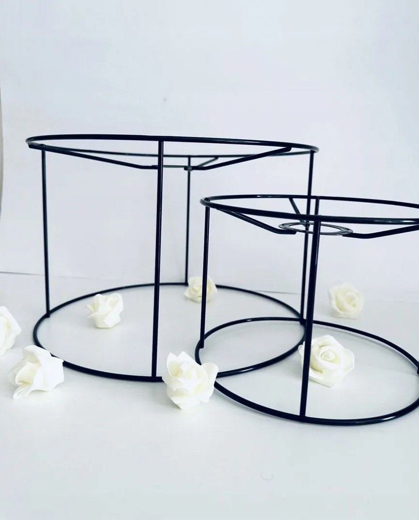 Kombinált lámpatartó állvány, lámpabúra 35 cm Fekete 20 cm magas