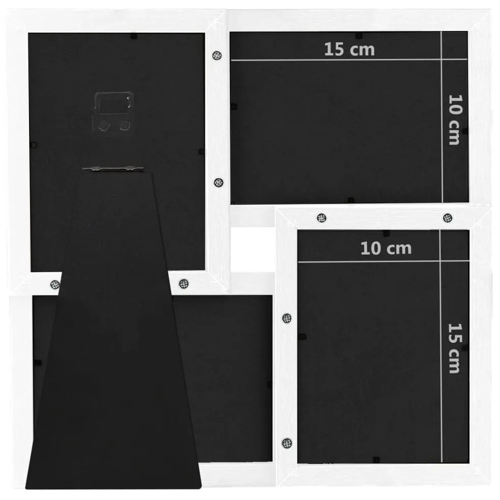 fehér MDF fényképkeretszett 4 db 4 x 15 cm-es képhez
