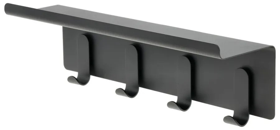 Fekete acél fali fogas polccal 11,5 cm A-Hallway – Zone