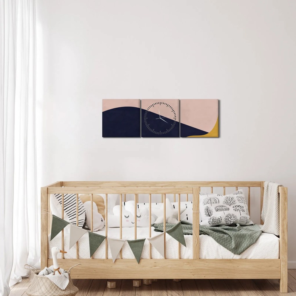 Kép - Akvarell hegyek N⁰2 (órával) (90x30 cm)