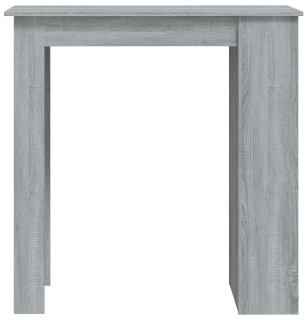 Szürke sonoma színű bárasztal tárolópolccal 102 x 50 x 103,5 cm