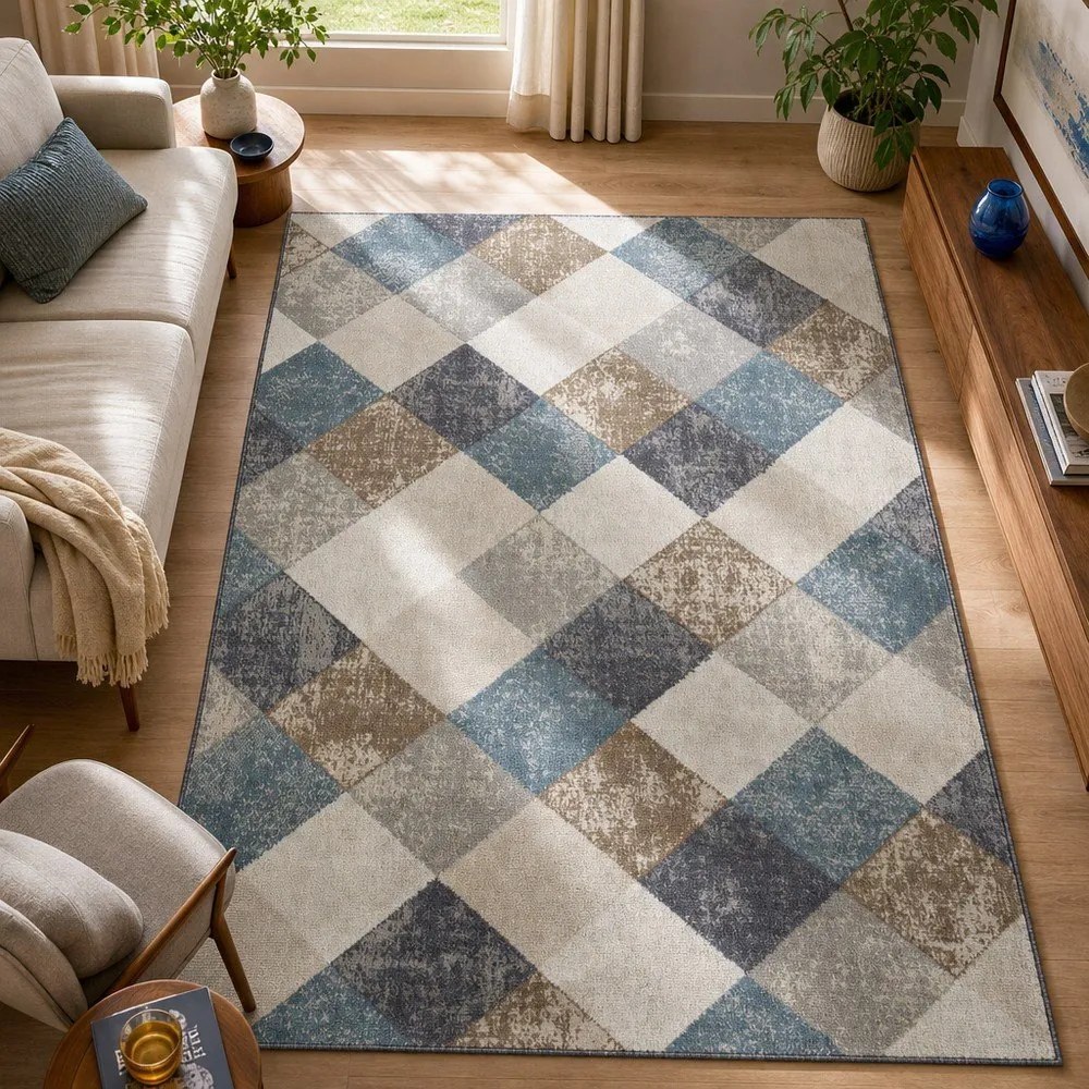 Kék-bézs szőnyeg 80x120 cm Terrain – Hanse Home