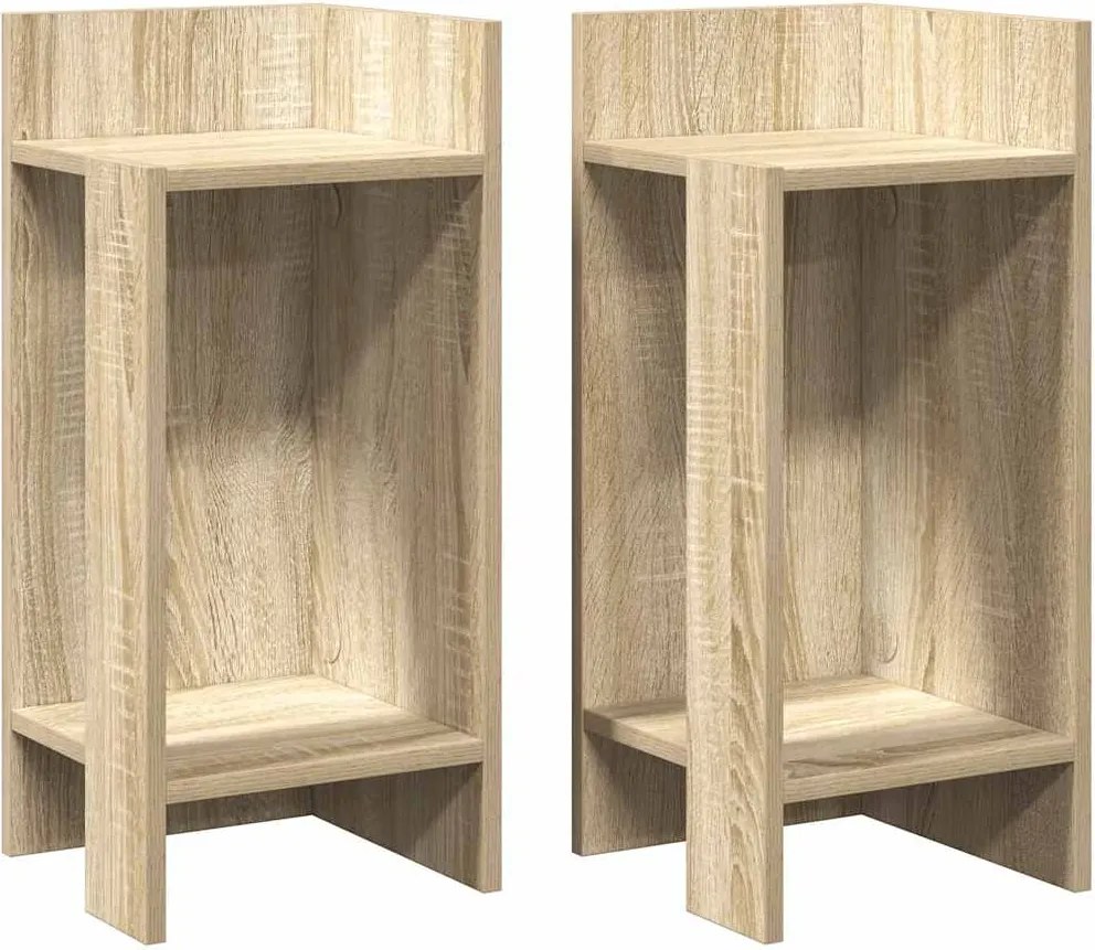 vidaXL 2 db sonoma tölgy kisasztal polccal 25,5 x 27 x 60 cm