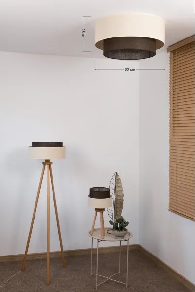 Brilagi - BOHO STYLE LED mennyezeti lámpa 3xE27/15W/230V, átmérő 60 cm, krémszínű/barna