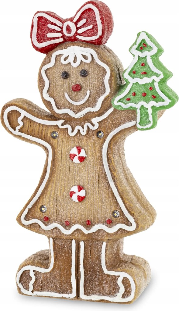 Mézeskalács Dísz Led Világítással Karácsonyi Lányka Dekoráció