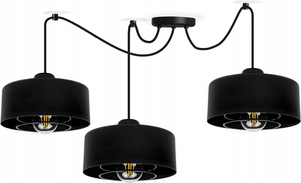 Csillár mennyezeti lámpa lógó Pók Loft Spiro fekete led mennyezeti lámpa