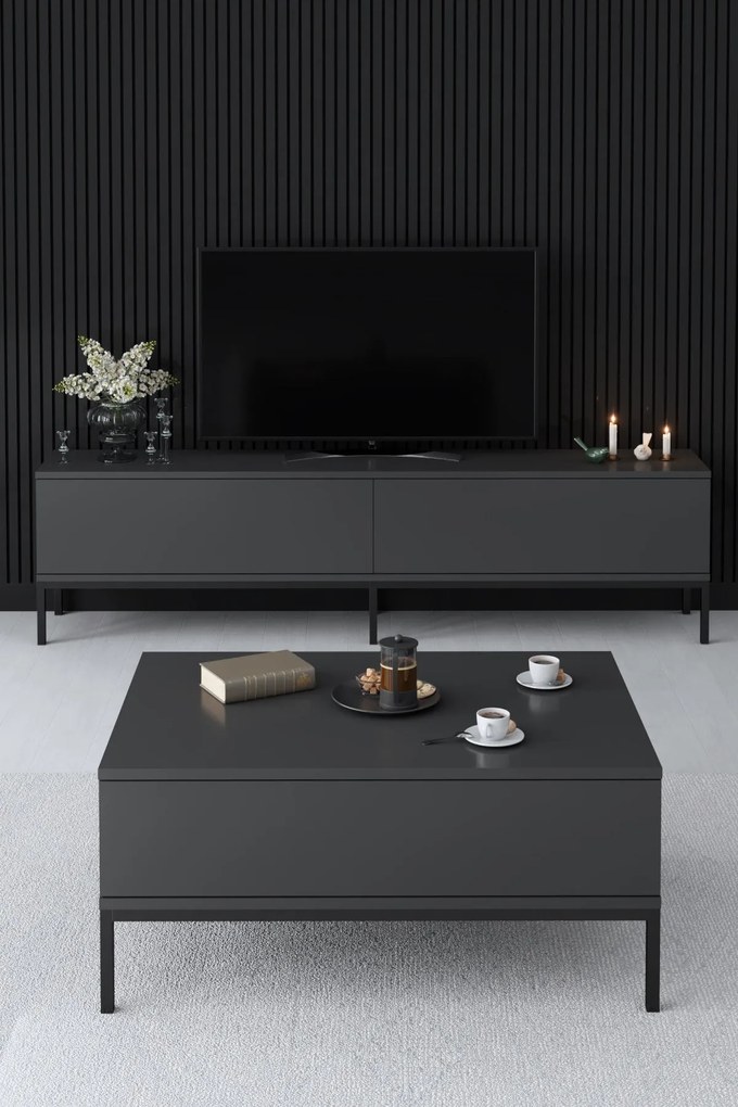 TV szekrény Lord - Anthracite, Black