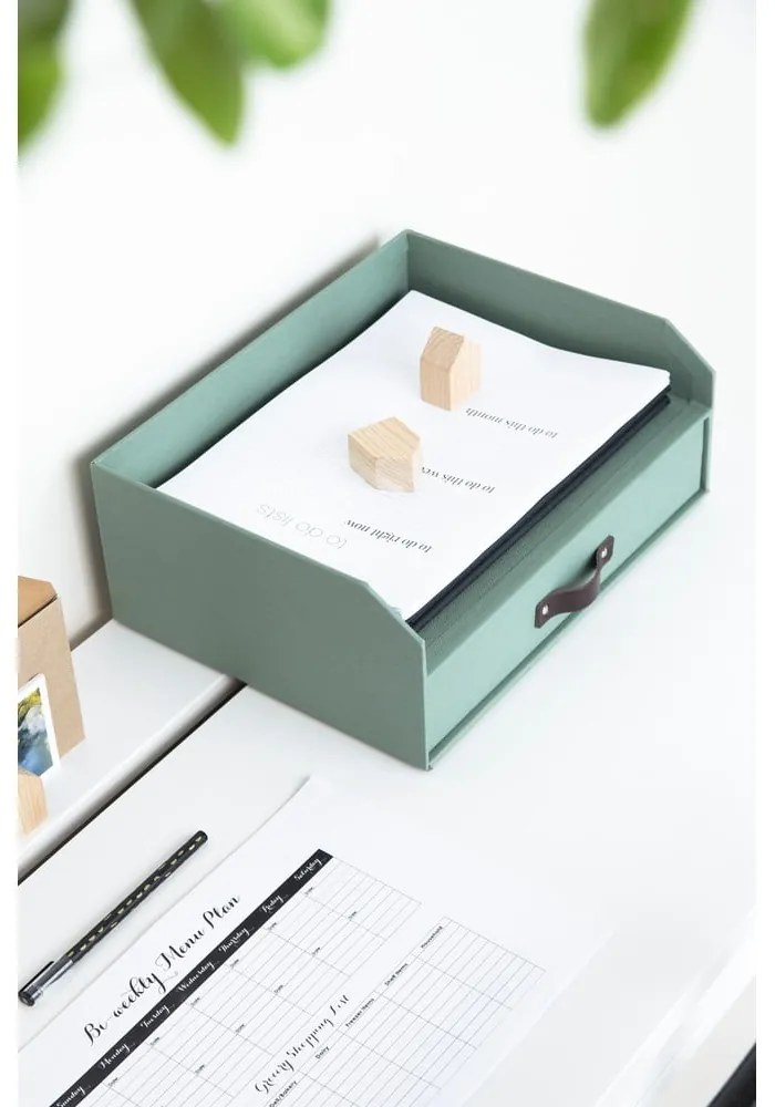 Zöld karton fiókos-dokumentumokhoz rendszerező Walter Canvas Paper Laminate – Bigso