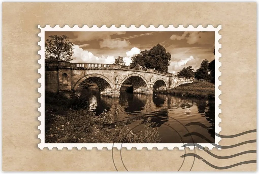 Poszterek 90x60 Híd a szépia folyón