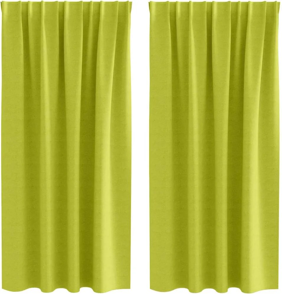 vidaXL Fekete Függöny Gyűrűkkel 2 pcs Zöld 175 x 140 cm Poliészter