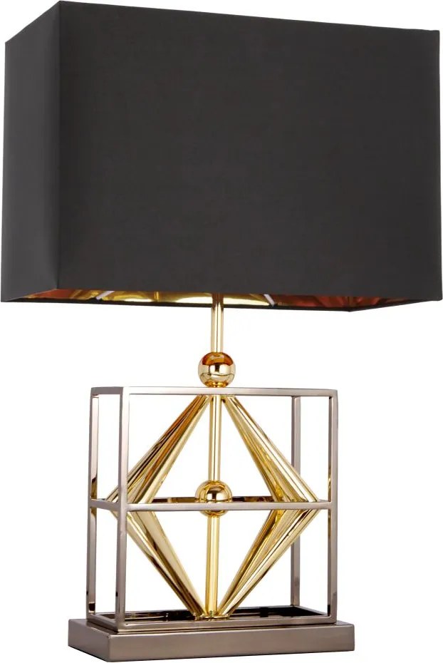 Cosmolight modern asztali lámpa quito fekete fekete króm arany cost01939bk au