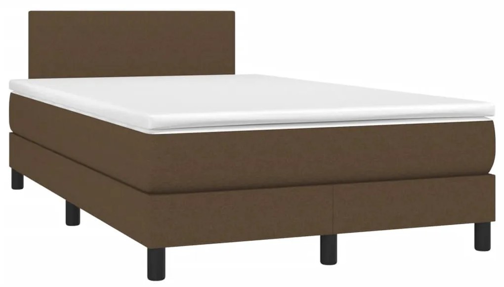 barna szövet rugós és LED-es ágy matraccal 120x190 cm