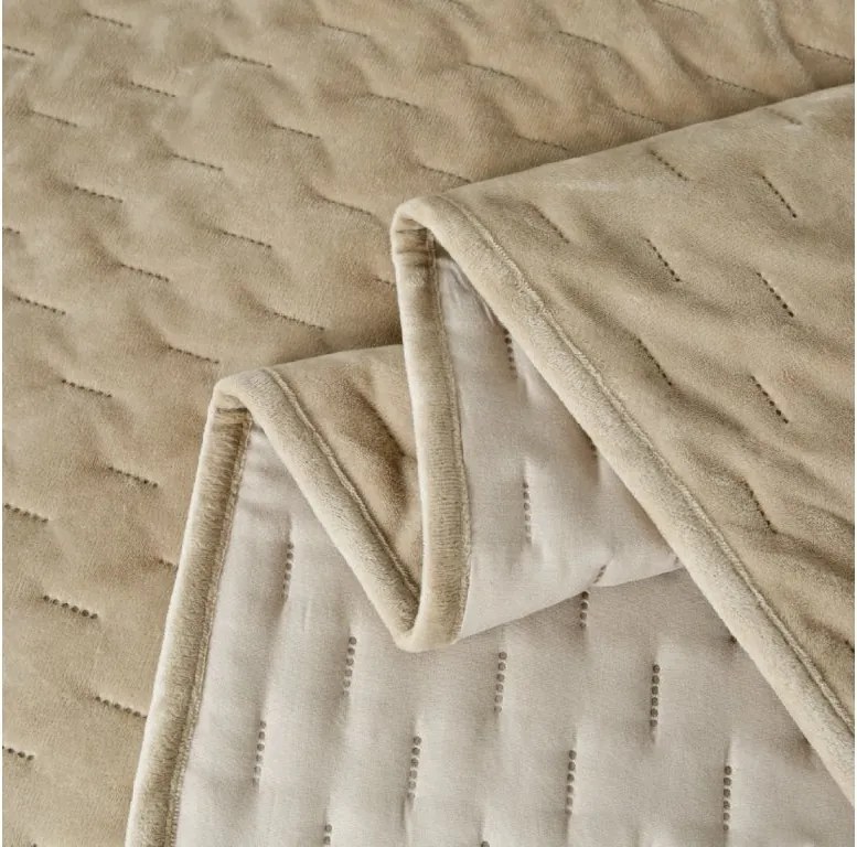 Bársony ágytakaró ASTRALIA, bézs színű Méret: 200 x 220 cm