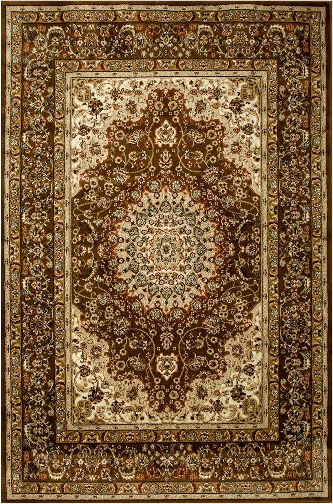 Nappali Szőnyeg Díszes Elegáns Bézs Barna Rose 200x290 cm