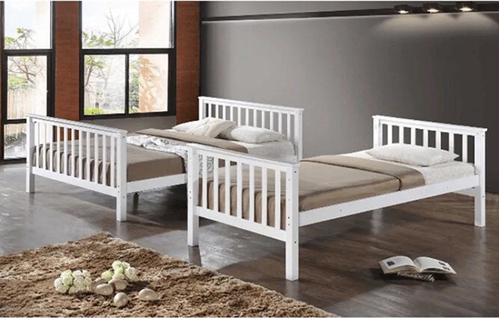 Emeletes, kinyitható ágy , fehér, BAGIRA