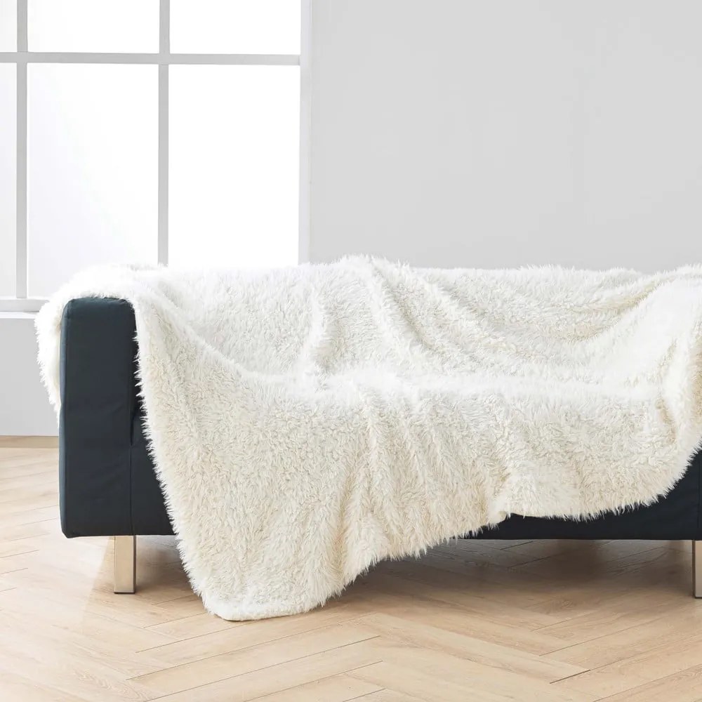 Krémszínű műszőrme takaró 220x240 cm Mouton – douceur d'intérieur
