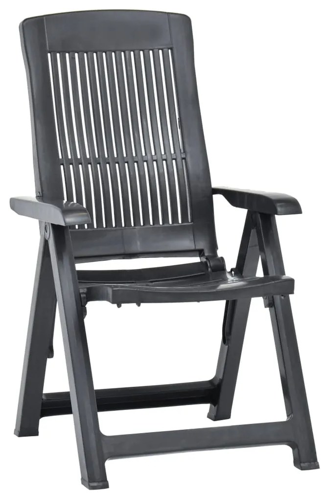 vidaXL 2 db antracitszürke dönthető műanyag kerti szék