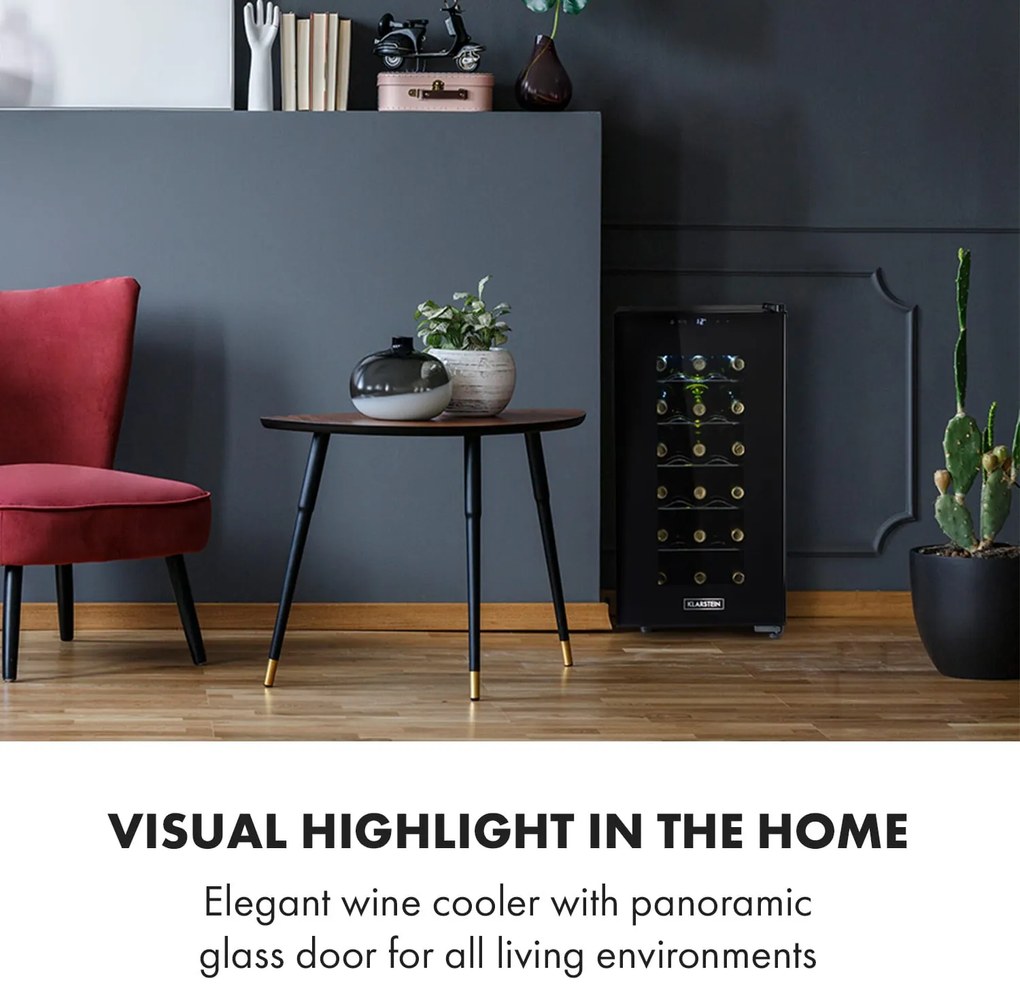 Klarstein Bellevin 18 Uno, borhűtő, 52 liter, 11 - 18 °C, 1 zóna