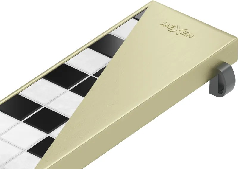 Mexen M13 2 az 1-ben fedőlap a vonalmenti lefolyóhoz 50 cm, arany szálcsiszolt - 1A19050