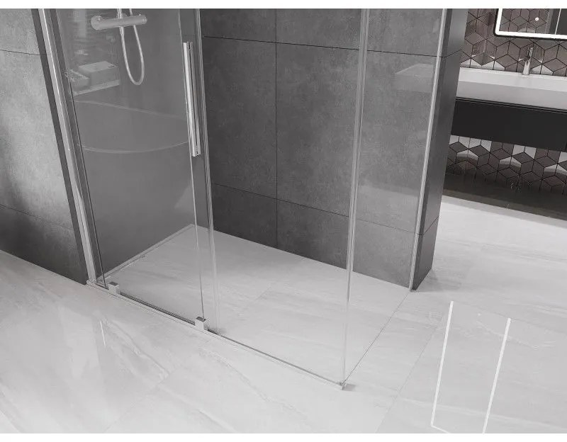 Mexen Velar, tolóajtós zuhanykabin 150 (ajtó) x 70 (fal) cm, 8mm átlátszó üveg, króm profil, 871-150-070-01-01