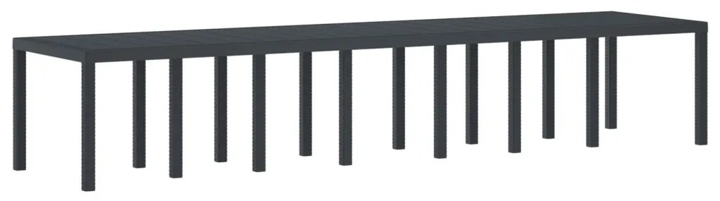 15 darabos kerti étkező szett párnákkal, antracit poly rattan