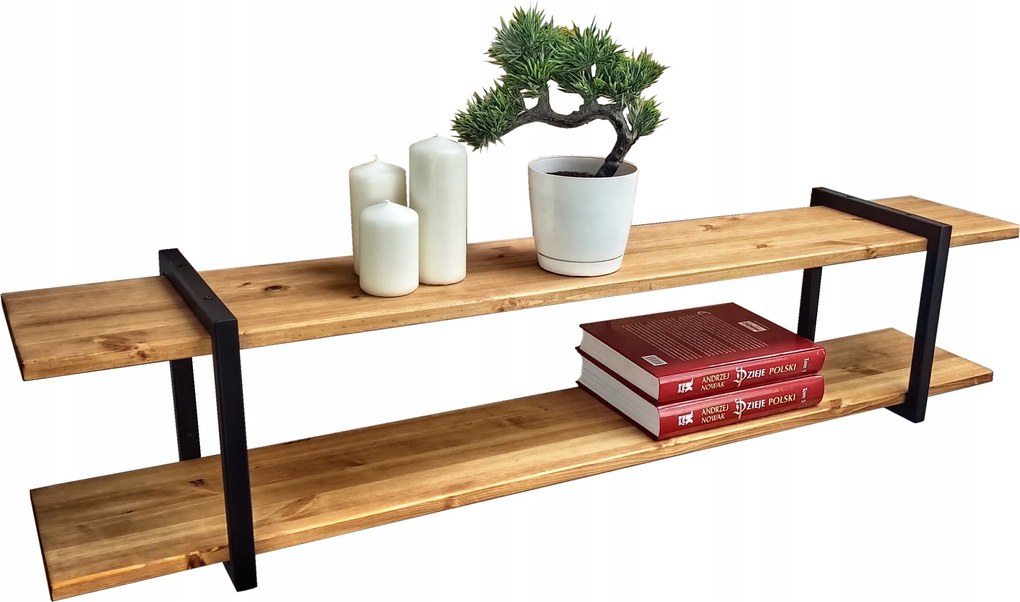 Loft fa akasztós fali polc 60cm