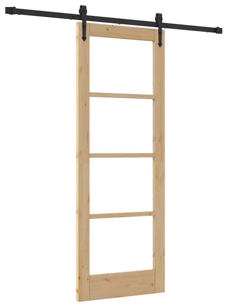 Egyszerű Csúszó Ajtó Barna 73.5 x 198.5 cm Fa és fém