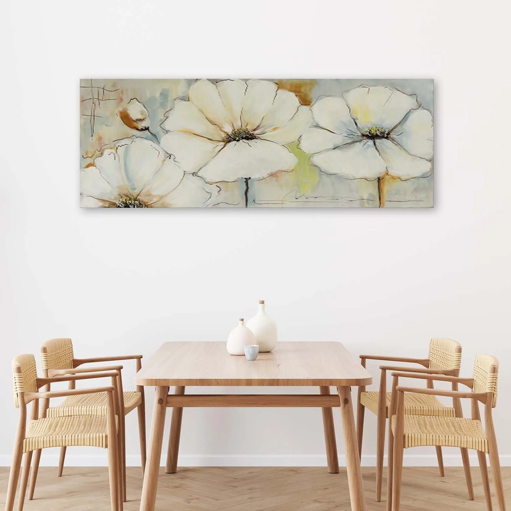Gario Vászonkép Három virág és egy bimbó Méret: 120 x 40 cm