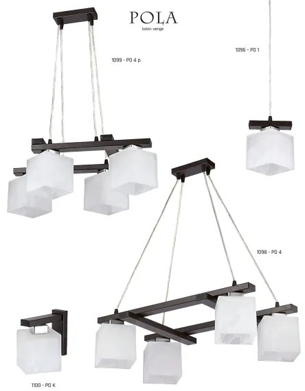 Jupiter 1098 - PO4 - Függeszték POLA 4xE27/60W/230V wenge