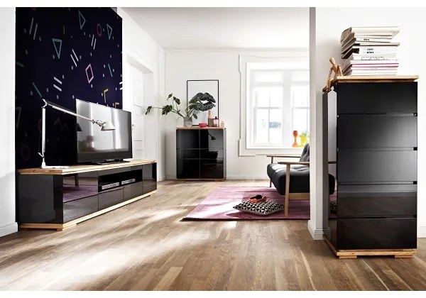 ARVI komód fekete/tölgy