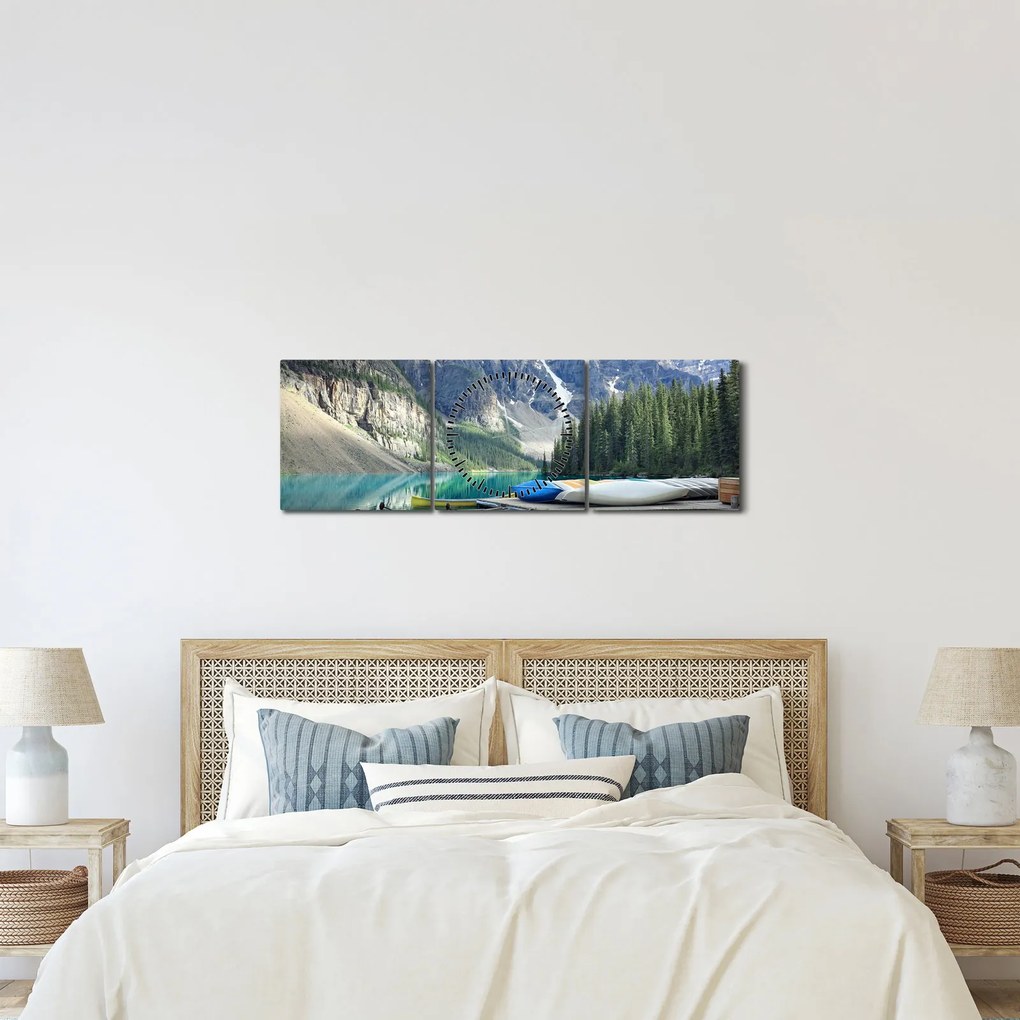 Kép - Moraine Lake (órával) (90x30 cm)
