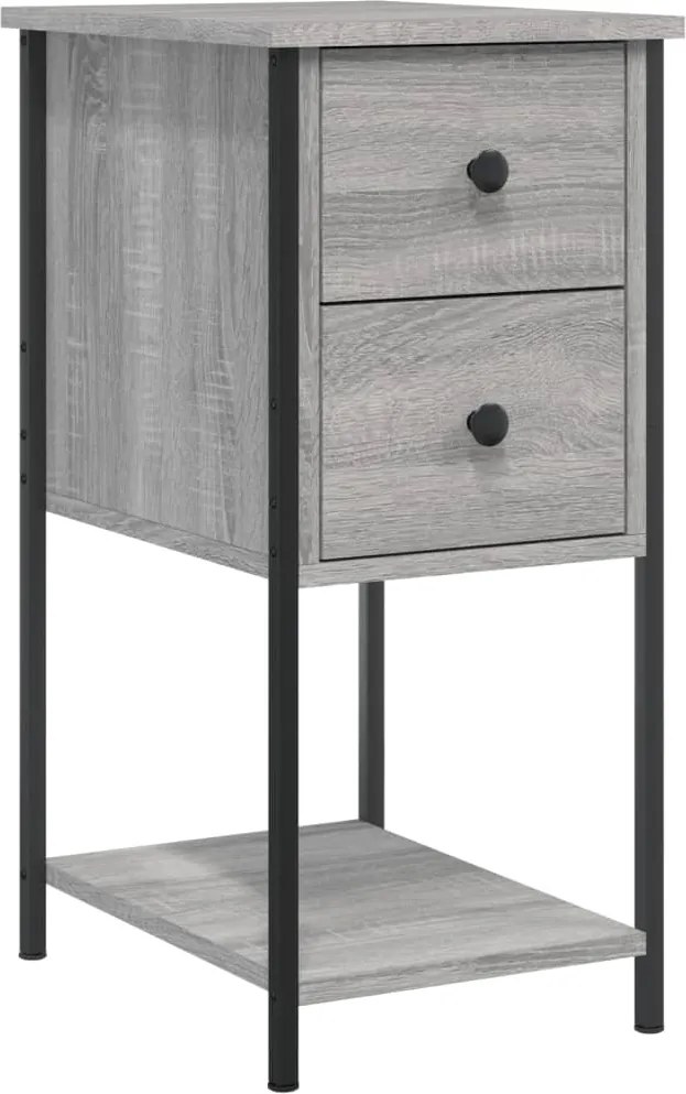 vidaXL szürke sonoma színű szerelt fa éjjeliszekrény 32x42x70 cm