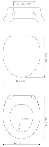 WENKO 25224100 - WC-ülőke BAMBOUSA 34,5x40,5 cm barna/ezüst