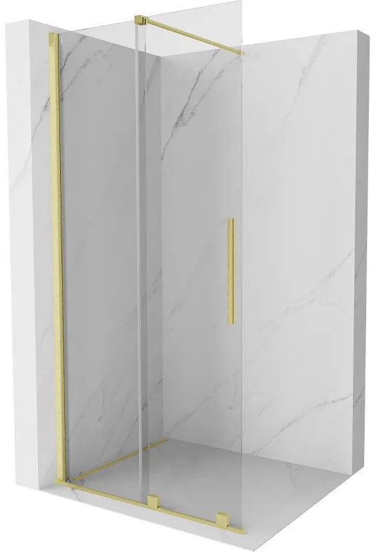 Mexen Velar, bejáró tolóajtó 70x200 cm, 8mm átlátszó üveg, arany matt, 871-070-000-03-55