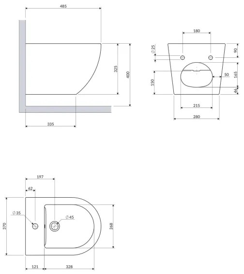 OMNIRES OTTAWABIBP - függesztett bidé OTTAWA kerámia/fényes fehér