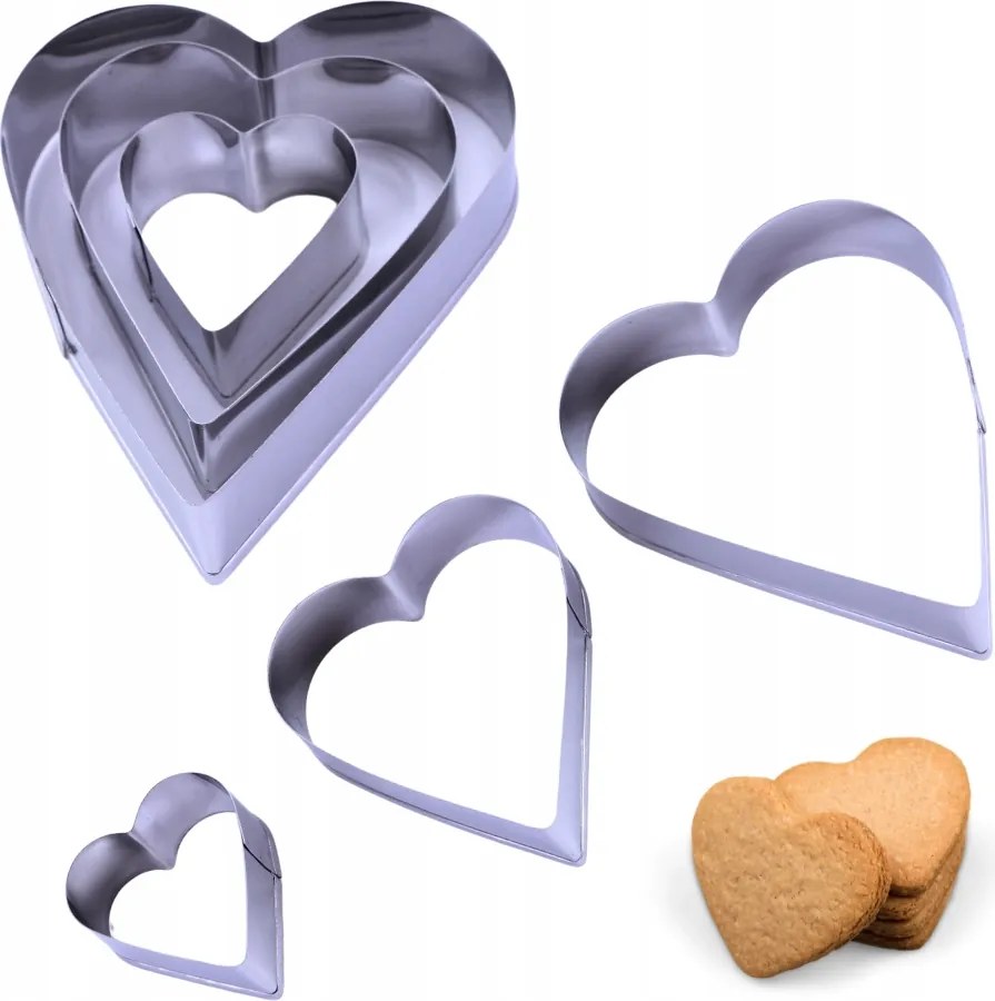Süteményformák Lyukasztó Szív Tojás Sütőforma Acél Készlet